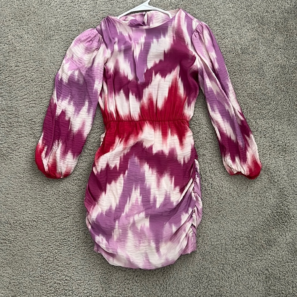 Beautiful magenta, purple and cream, MAJE dress